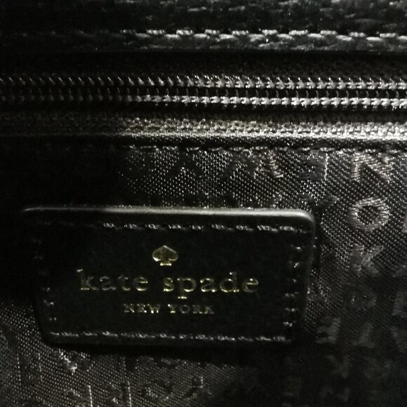 Black/Gold Pebbled Leather Shoulder Bag EUC #261 - Picture 10 of 16